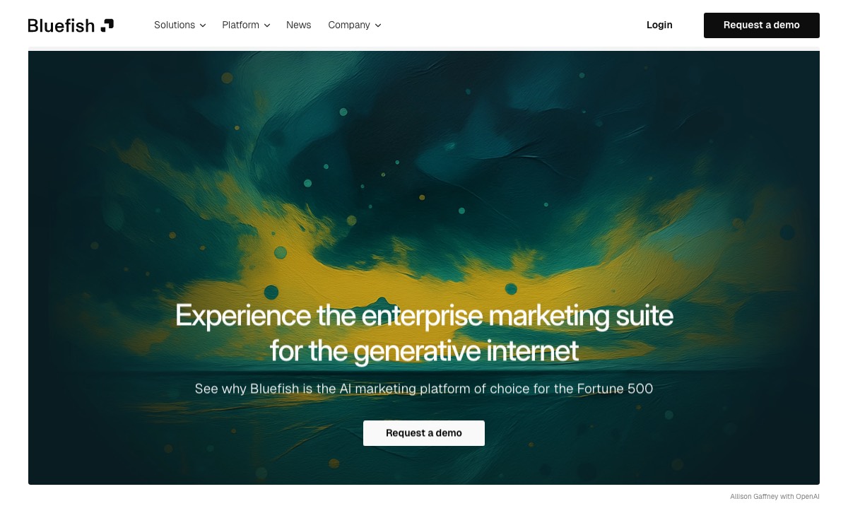 Screenshot of the Bluefish AI website