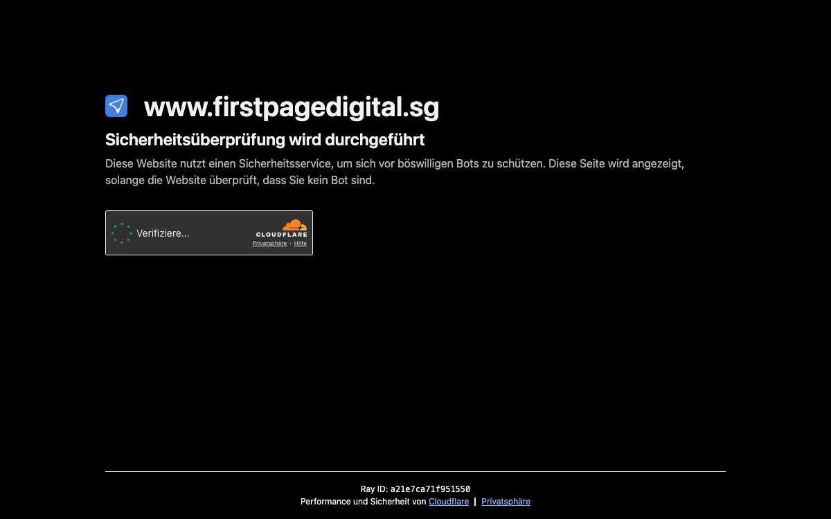 Screenshot of the First Page Digital website