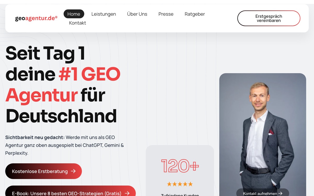 Screenshot of the geoagentur.de website
