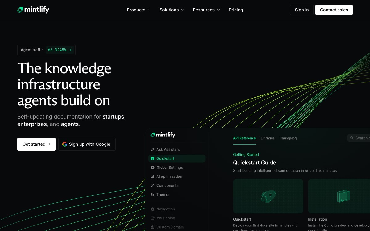 Screenshot of the Mintlify website
