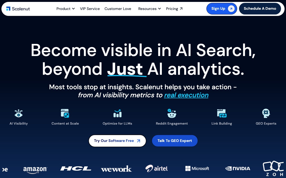 Screenshot of the Scalenut website
